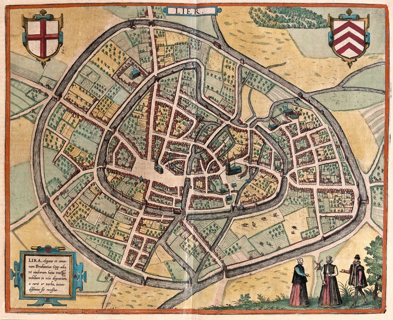 Lier, Belgium - Georg Braun "Civitates Orbis Terrarum" című művében, Köln 1617. alkotó: Georg Braun
