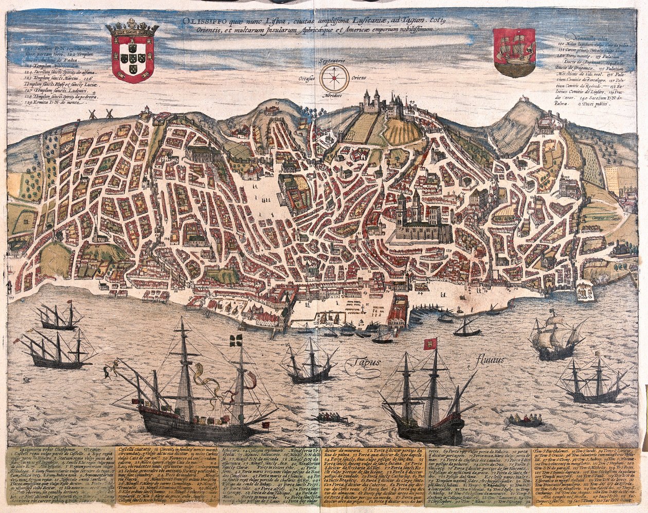 Lisszabon, Portugália - Georg Braun "Civitates Orbis Terrarum" című művében, Köln, 1617. alkotó: Georg Braun