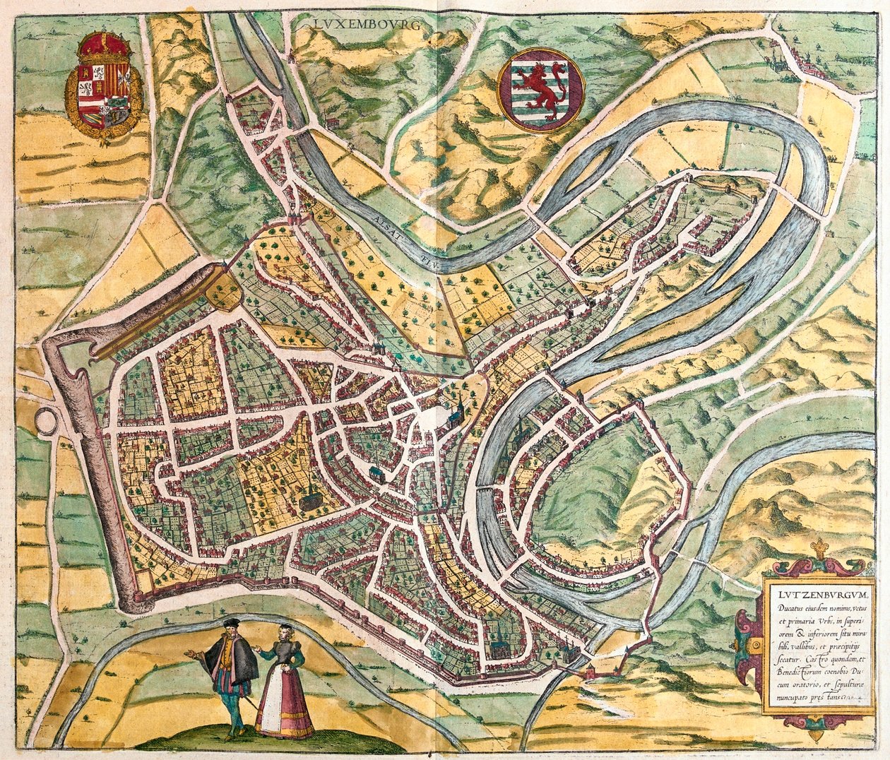 Luxenbourg, Georg Braun "Civitates Orbis Terrarum" című művében, Köln 1617. alkotó: Georg Braun