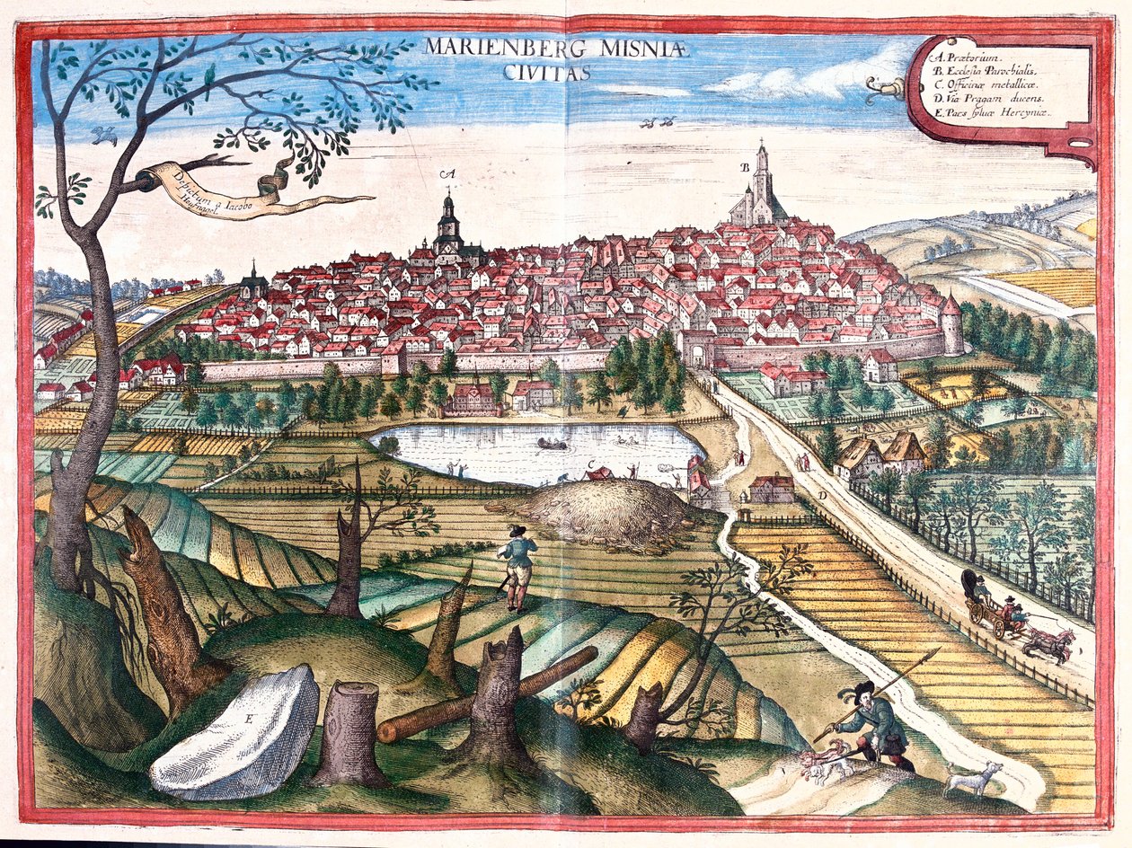 Marienberg, Németország - Georg Braun "Civitates Orbis Terrarum" című művében, Köln 1617. alkotó: Georg Braun
