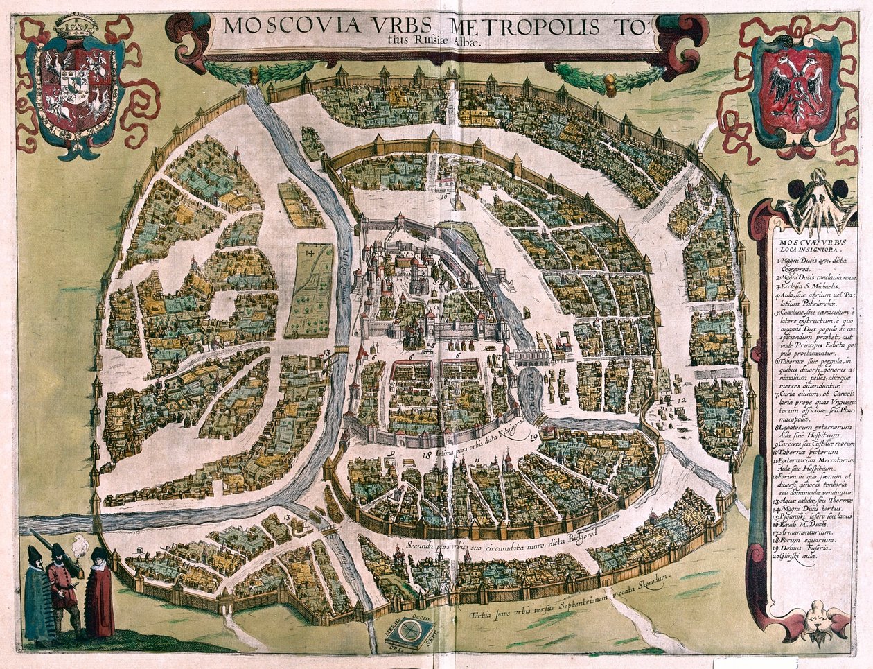 Moszkva, Oroszország - Georg Braun "Civitates Orbis Terrarum" című művében, Köln 1617. alkotó: Georg Braun