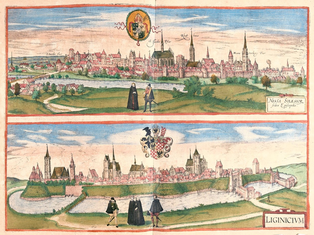 Nysa - Legnica, Lengyelország - Georg Braun "Civitates Orbis Terrarum" című művében, Köln 1617. alkotó: Georg Braun