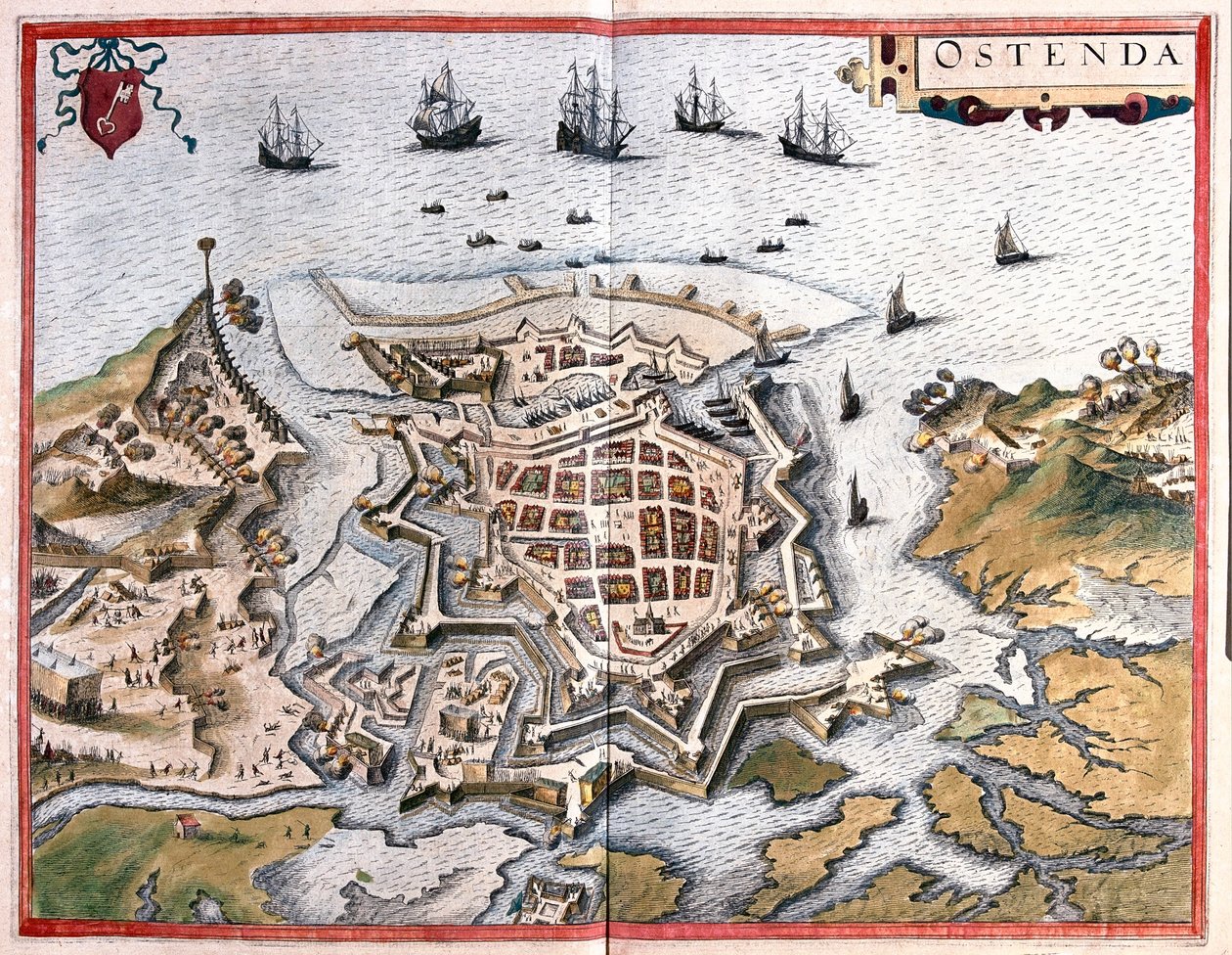 Ostend, Belgium- Georg Braun "Civitates Orbis Terrarum" című művében, Köln 1617. alkotó: Georg Braun
