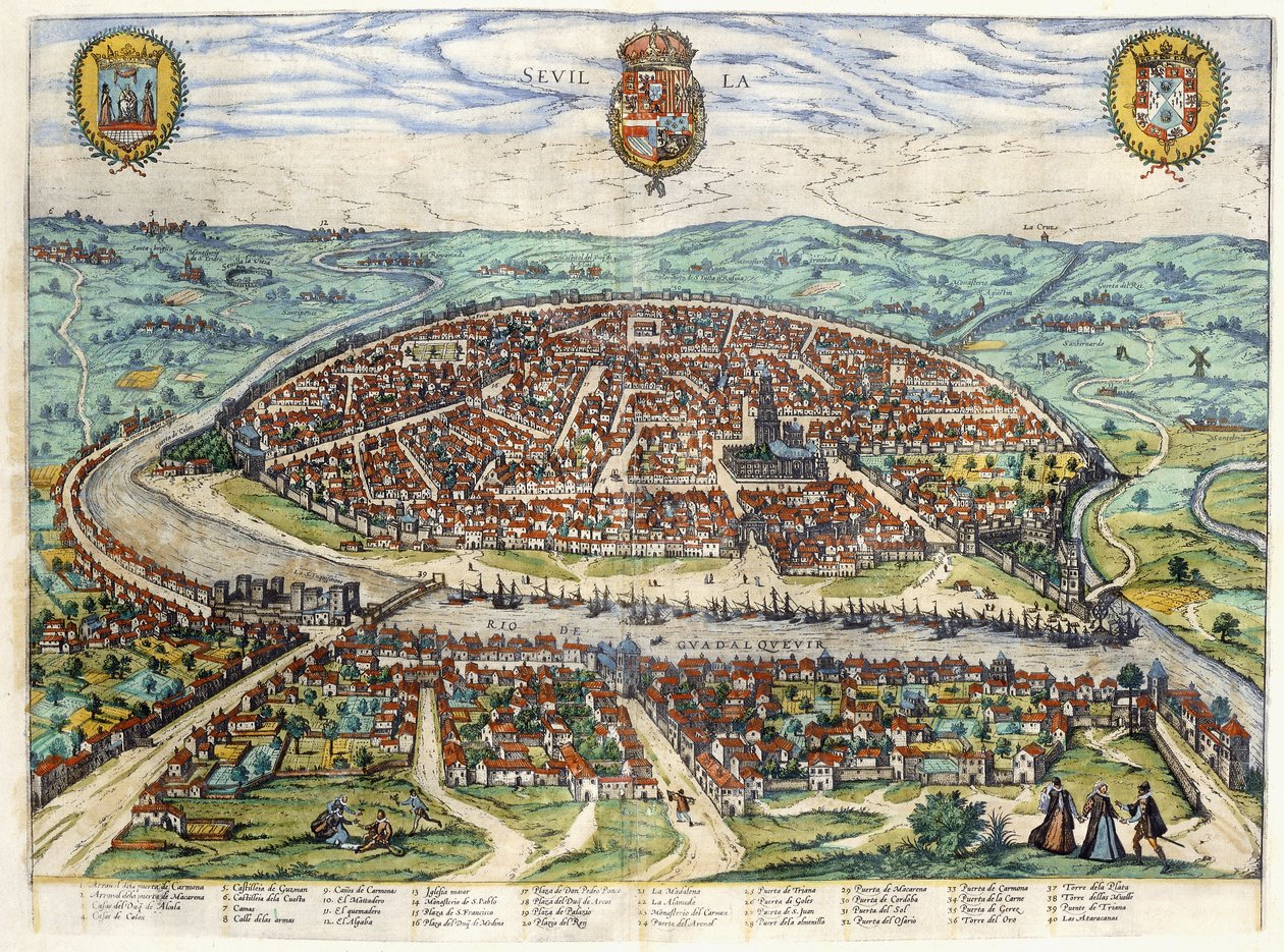 Sevilla terve és képe, 1579-1590 alkotó: Georg Braun