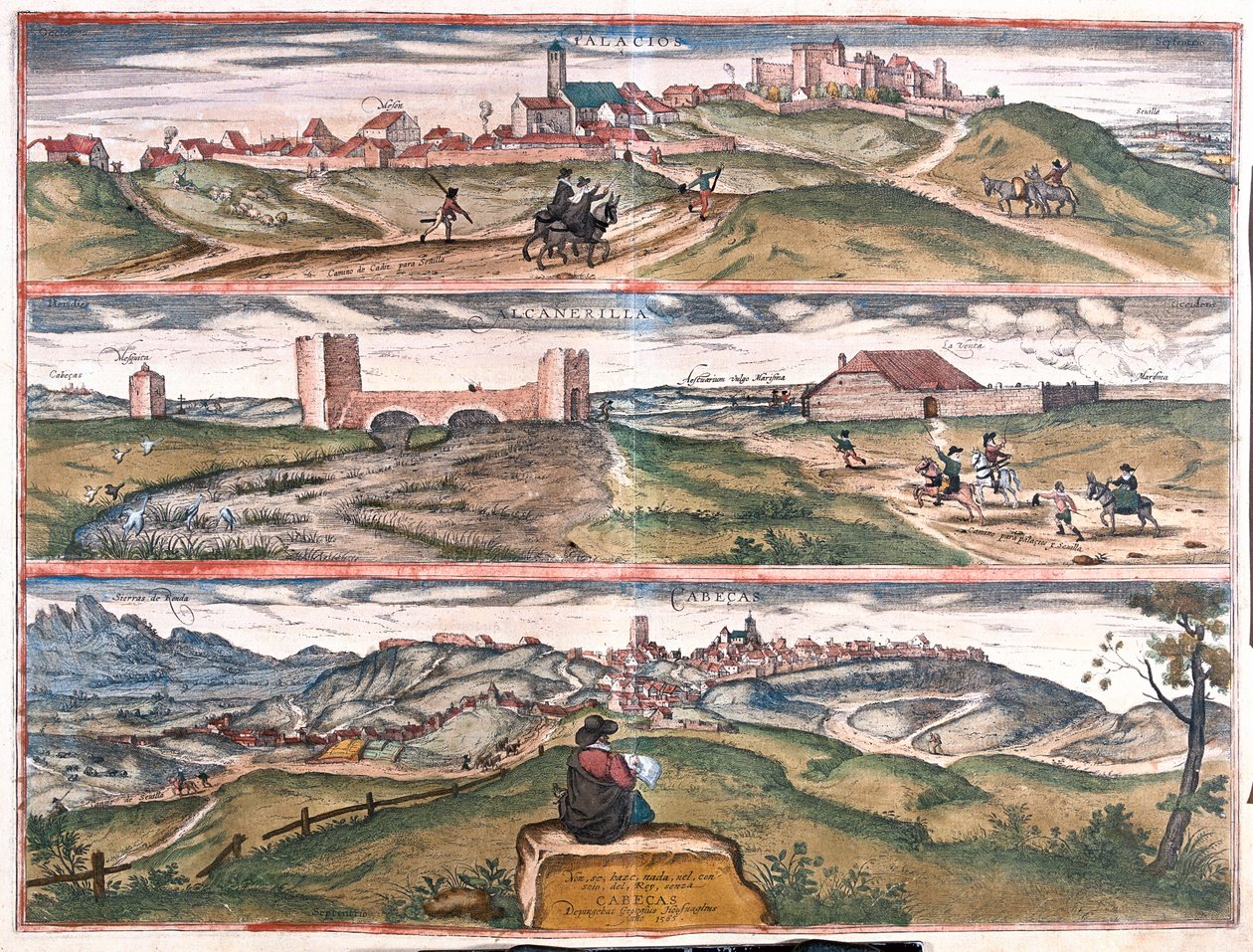 Plasencia - Alcantara - Cabezas, Spanyolország - a Georg Braun által készített "Civitates Orbis Terrarum"-ban, Köln, 1617. alkotó: Georg Braun