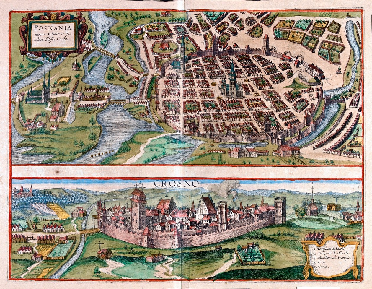Poznan - Krosno, Lengyelország - Georg Braun "Civitates Orbis Terrarum" című művében, Köln 1617. alkotó: Georg Braun
