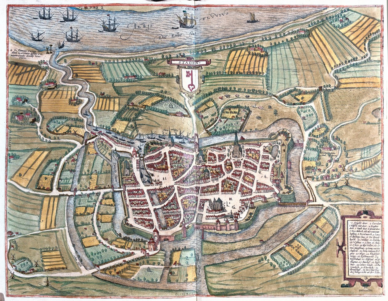 Staden, Németország - Georg Braun "Civitates Orbis Terrarum" című művében, Köln 1617. alkotó: Georg Braun