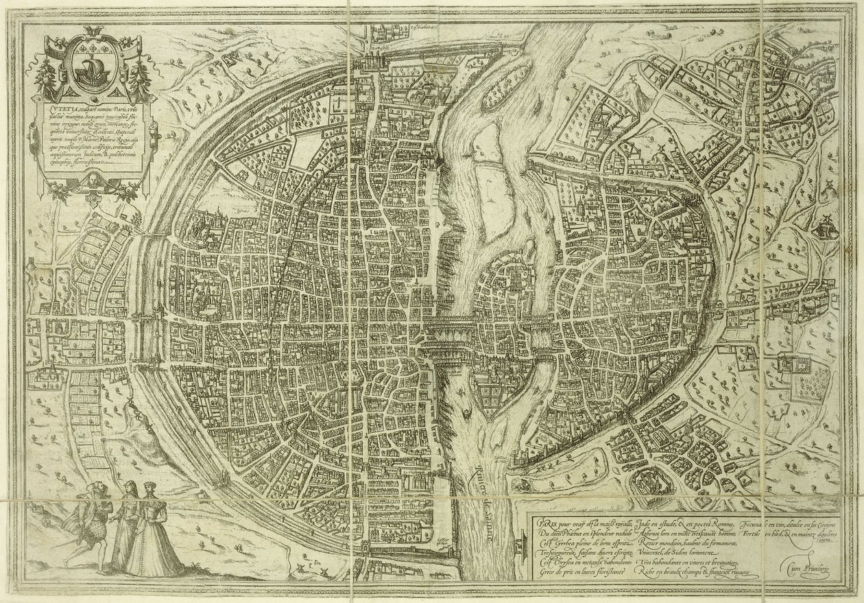 Párizs városterve, 1572 alkotó: Georg Braun