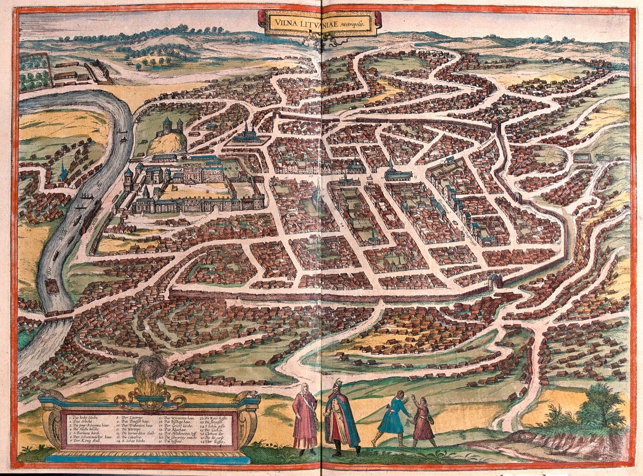 Vilnius, Litvánia- Georg Braun "Civitates Orbis Terrarum" című művében, Köln 1617. alkotó: Georg Braun