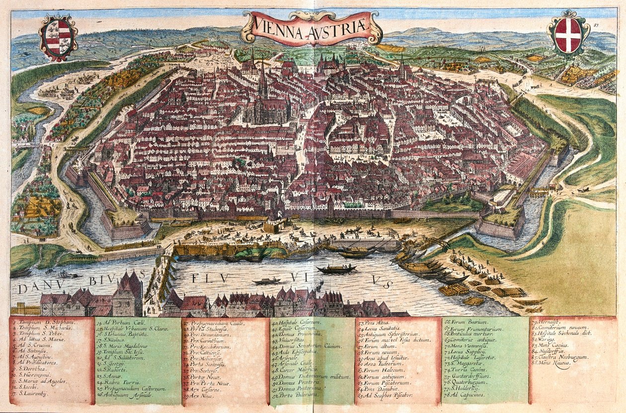 Wien, Ausztria - Georg Braun "Civitates Orbis Terrarum" című művében, Köln 1617. alkotó: Georg Braun