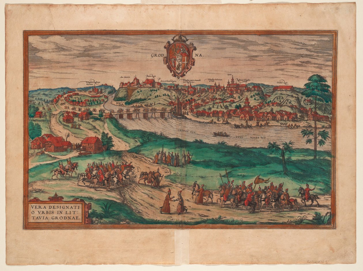 Grodno innen: Terrárium, 1577 alkotó: Georg Braun und Franz Hogenberg