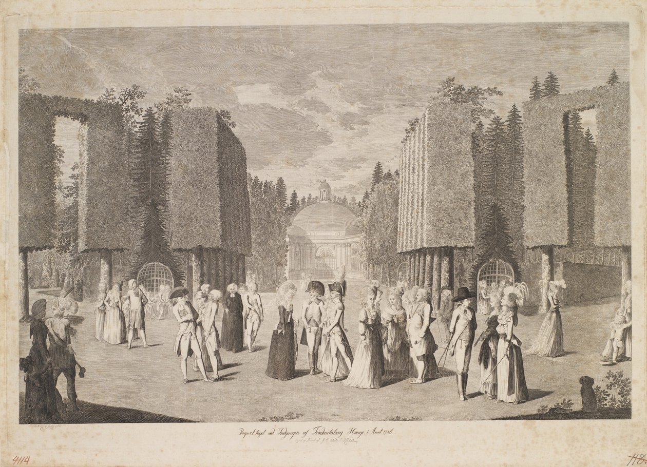 Friederichsberg Hauge bejáratánál készült kilátás 1786-ban alkotó: Georg Christian Schule