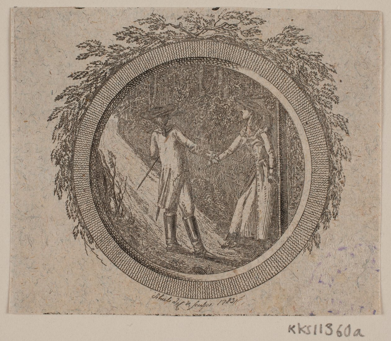Címmatrica S. Richardson számára: "Miss Clarissa Harlowe története", második rész alkotó: Georg Christian Schule