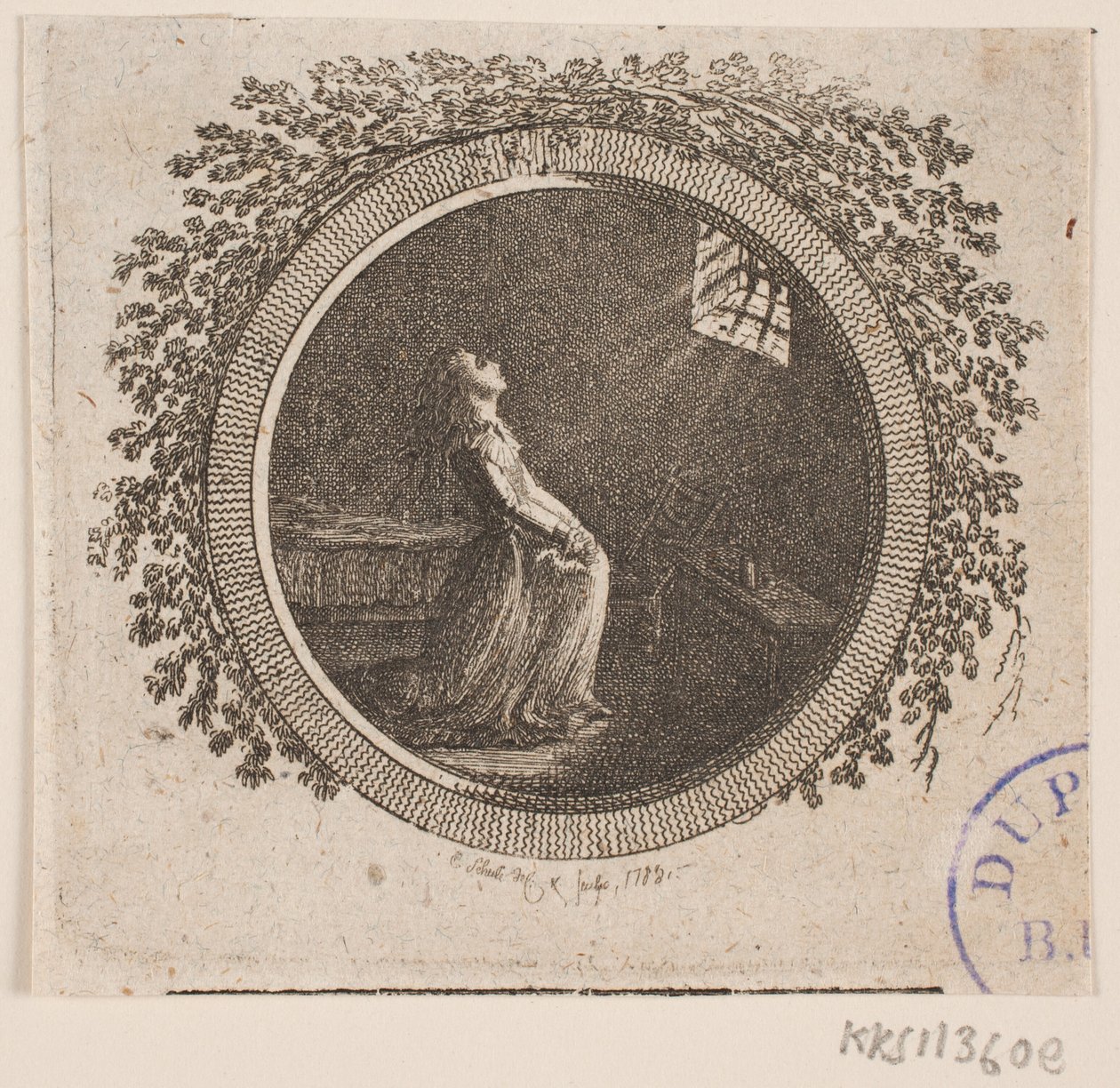 Címmatrica S. Richardsonnak: "Miss Clarissa Harlowe története", hatodik rész alkotó: Georg Christian Schule