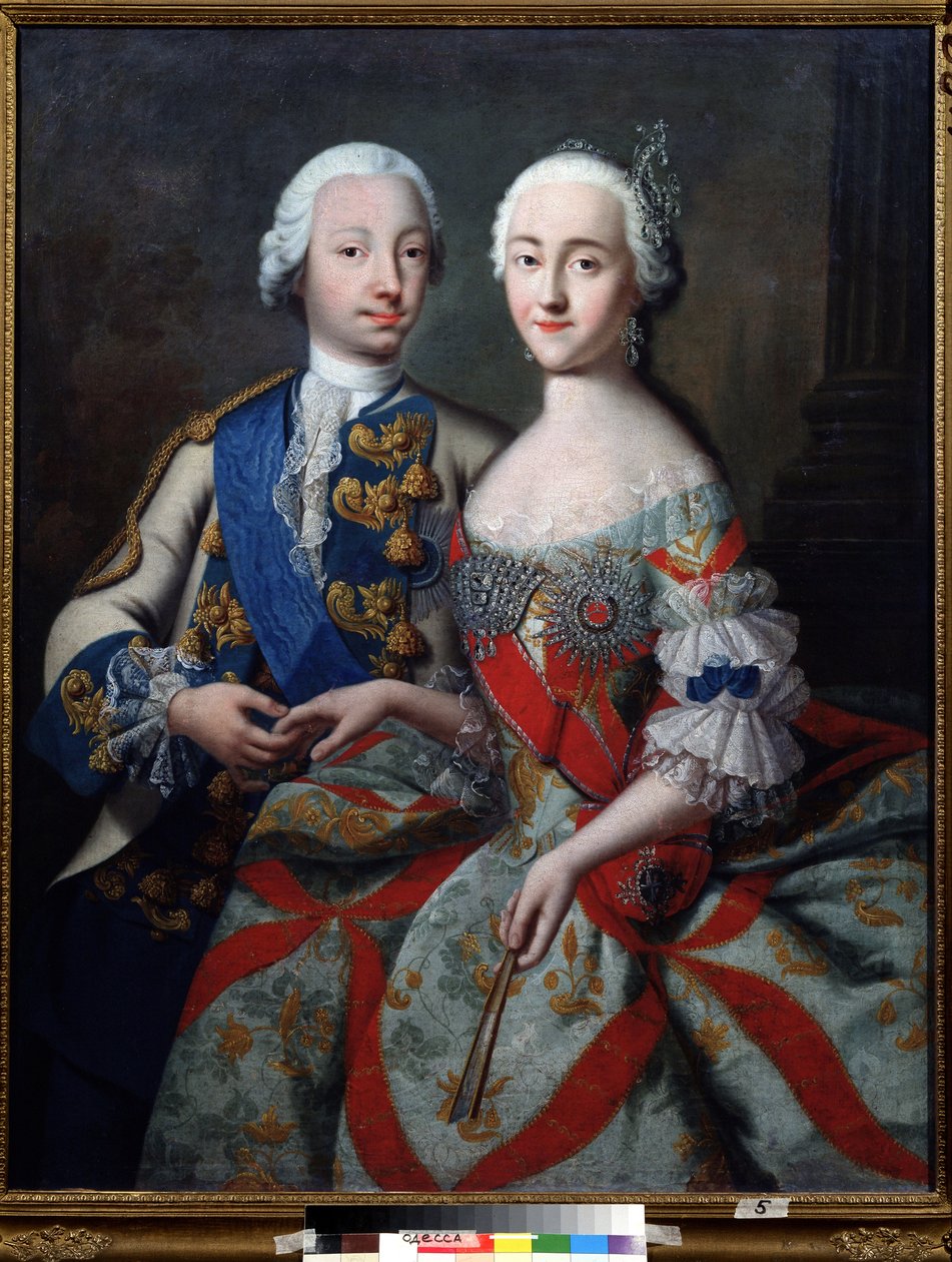 Piotr Feodorovich nagyherceg (később Oroszország III. Péter) portréja alkotó: Georg Christoph Grooth