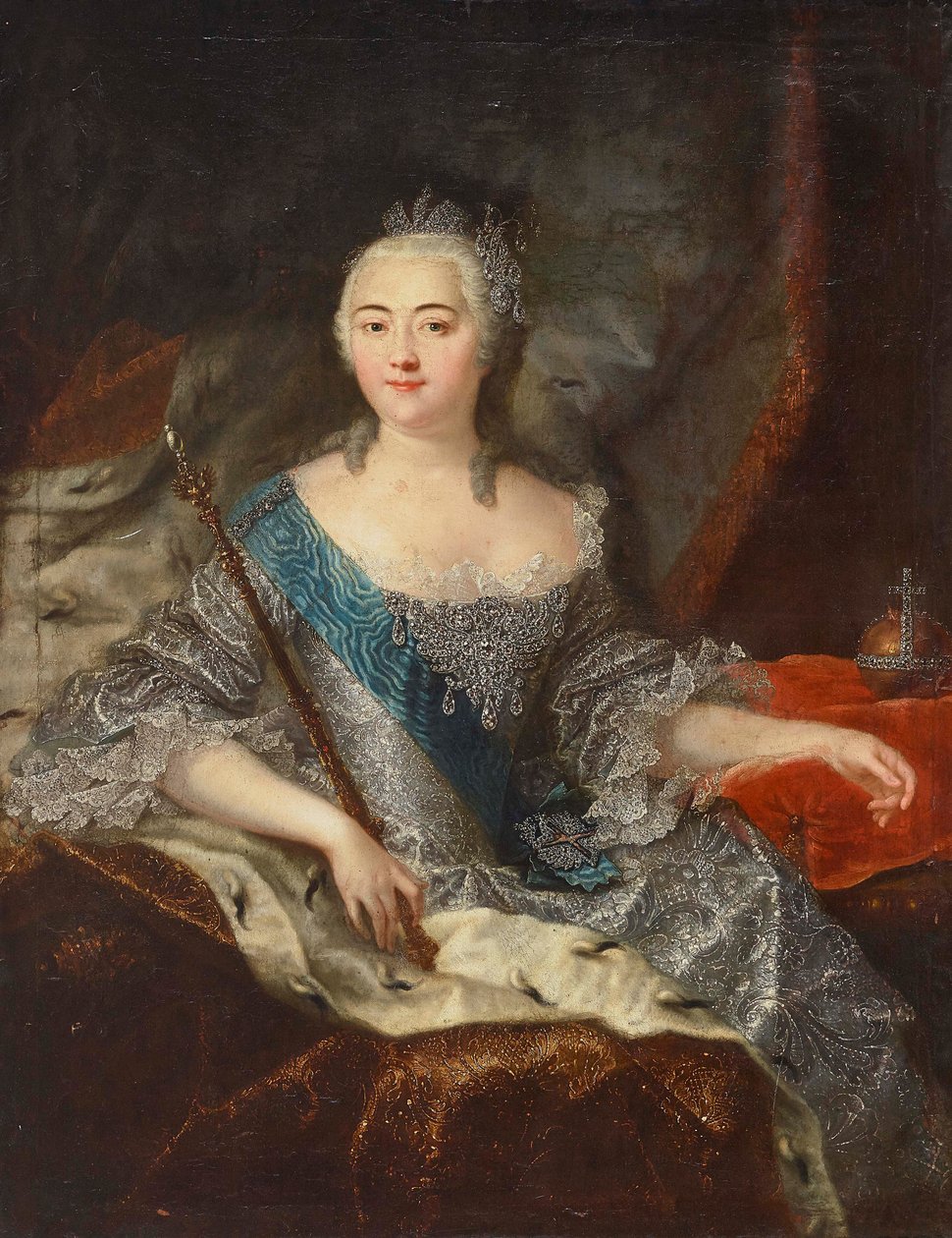Erzsébet orosz császárné portréja 1709-1762, 1740-es évek. alkotó: Georg Christoph Grooth