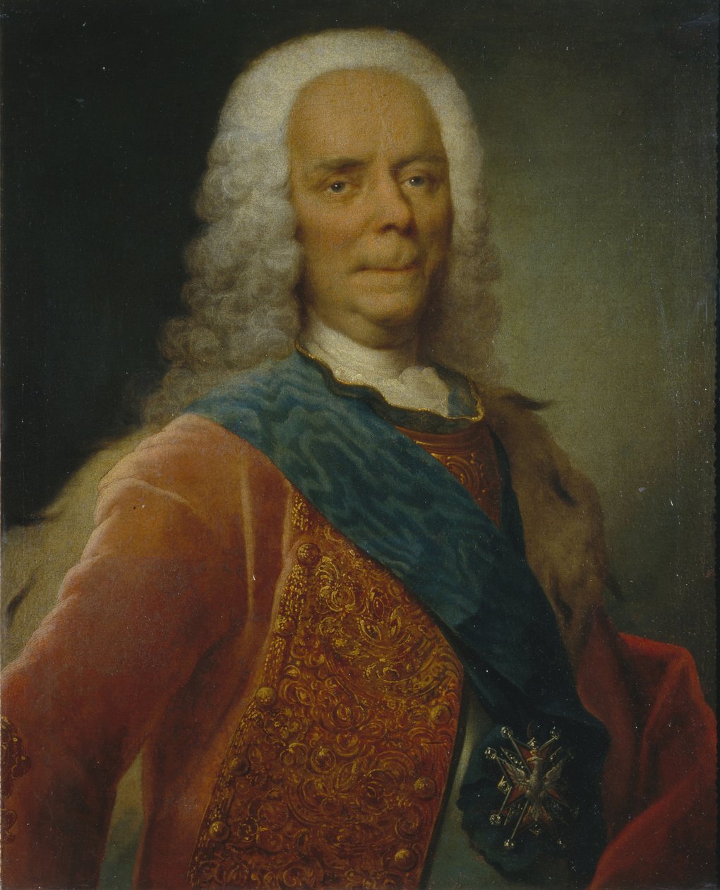 Vaszilij Vlagyimirovics Dolgorukov herceg portréja 1667-1746, 1746 előtt alkotó: Georg Christoph Grooth