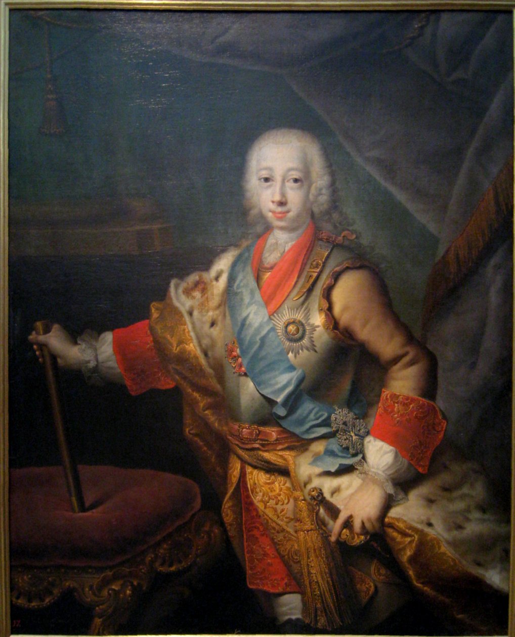 Fedorovics Péter nagyherceg (a későbbi III. Péter császár) portréja alkotó: Georg Cristoph Grooth