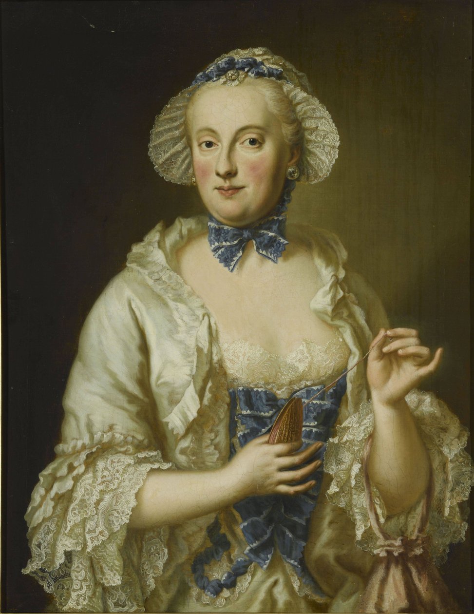Francia: Marie-Anne-Sophie de Saxe, princesse électrice de Bavière (1728-1797) Maria Anna Sophia szászországi hercegnő, bajorországi választófejedelemasszony portréja (1728-1797) alkotó: Georg Desmarees
