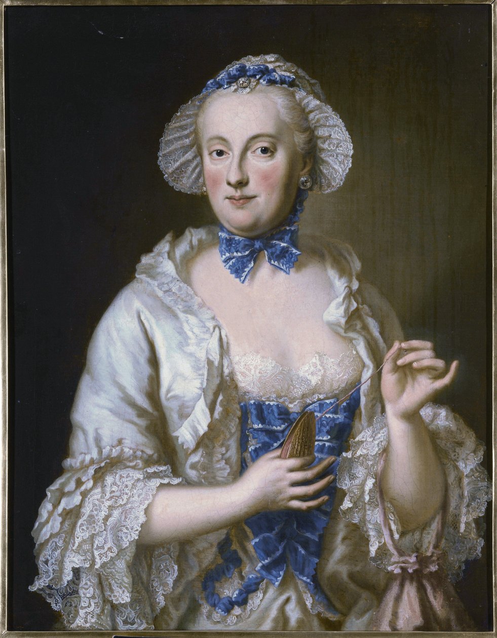 Francia: Marie-Anne-Sophie de Saxe, princesse électrice de Bavière (1728-1797) Maria Anna Sophia szászországi hercegnő, bajorországi választófejedelemasszony portréja (1728-1797) alkotó: Georg Desmarees