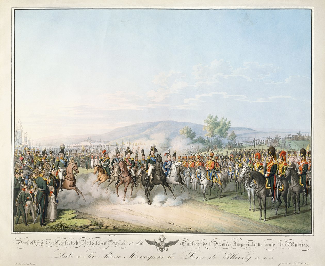 Az egész Oroszország császári hadseregének táblázata a "Tableau des Armees de l"Europe-ból, Ludwig Von Kleist, 1828-1845 körül alkotó: Georg Emanuel Opitz