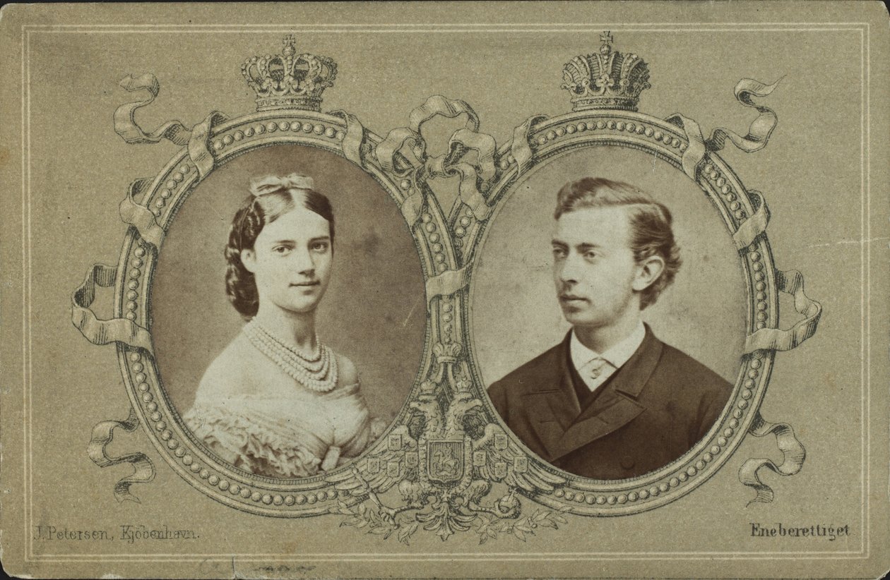 Miklós Alekszandrovics orosz nagyherceg 1843-1865 és Dagmar dán hercegnő, 1865. alkotó: Georg Emil Hansen