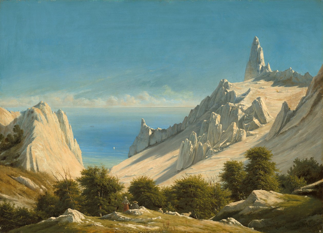 Kilátás Sommerspiretre, a Møn szikláira alkotó: Georg Emil Libert