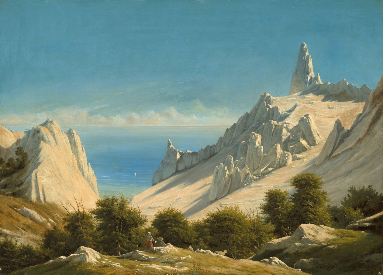 Kilátás Sommerspiretre, a Møn-sziklákra, 1846. alkotó: Georg Emil Libert