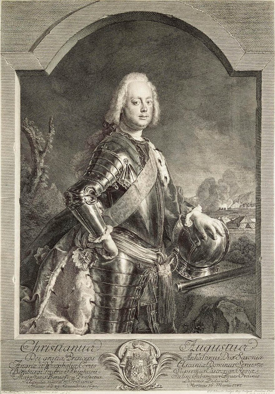 Christian August, Anhalt-Zerbst hercegének portréja 1690-1747, 1750. alkotó: Georg Freidrich Schmidt
