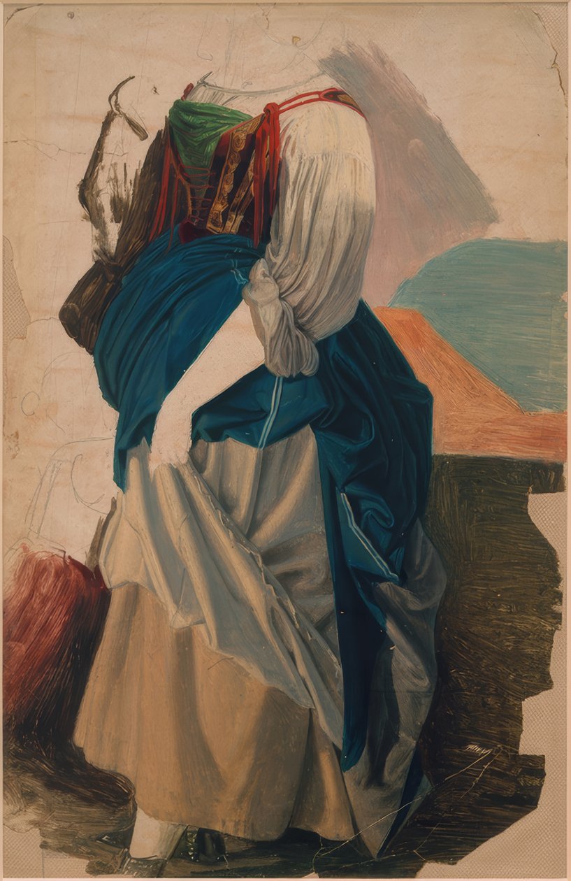 Egy olasz nő ruhatanulmánya alkotó: Georg Friedrich August Lucas