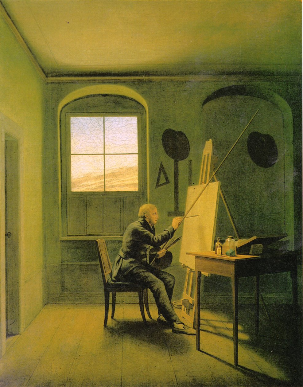 Caspar David Friedrich a műteremben alkotó: Georg Friedrich Kersting