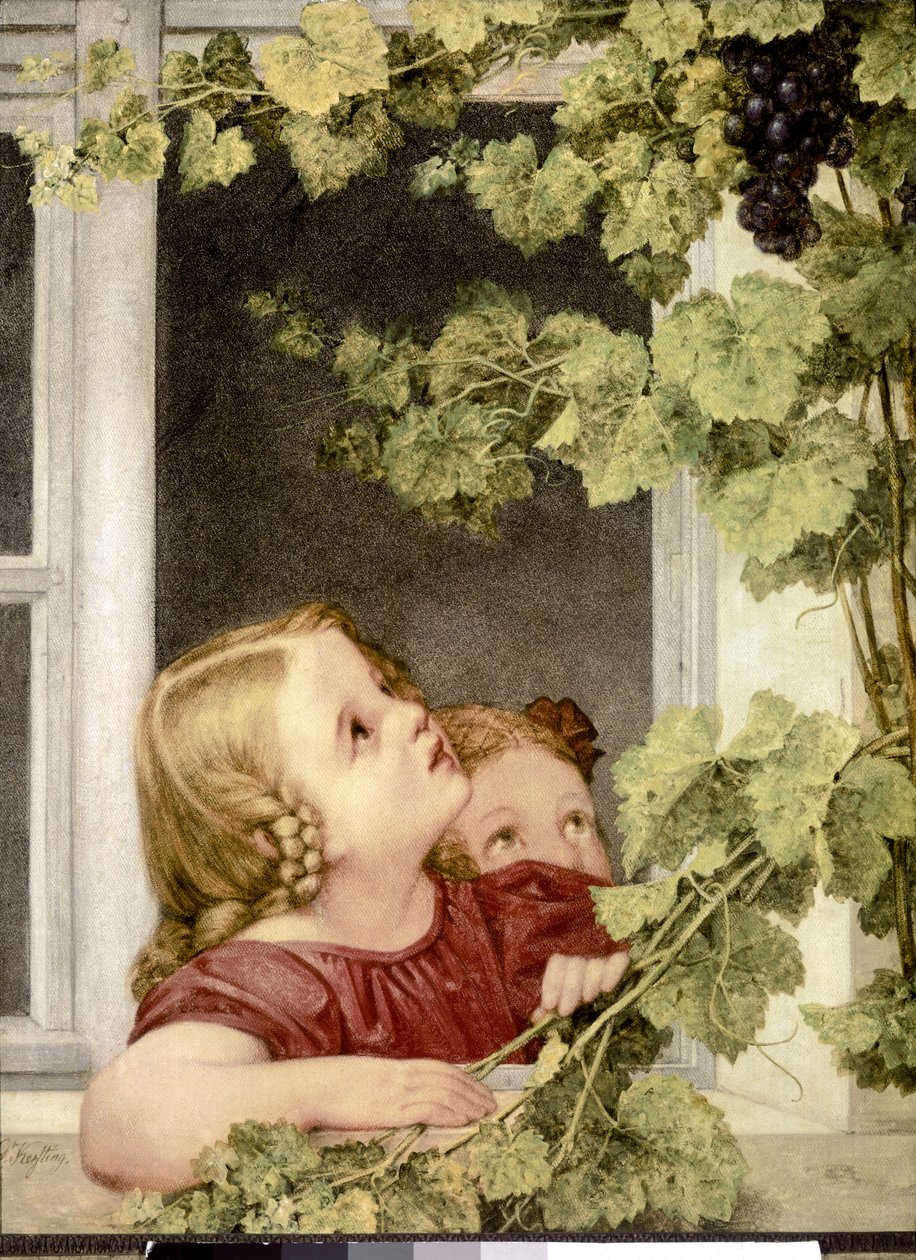 Gyermek az ablaknál. 1843 körül. (olaj, vászon) alkotó: Georg Friedrich Kersting