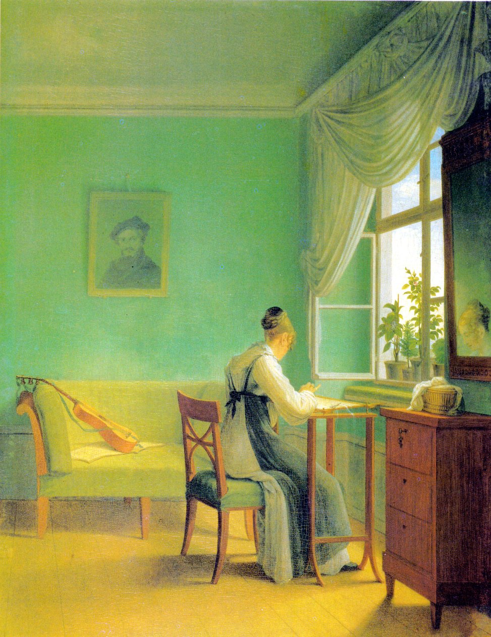 Hímző nő alkotó: Georg Friedrich Kersting