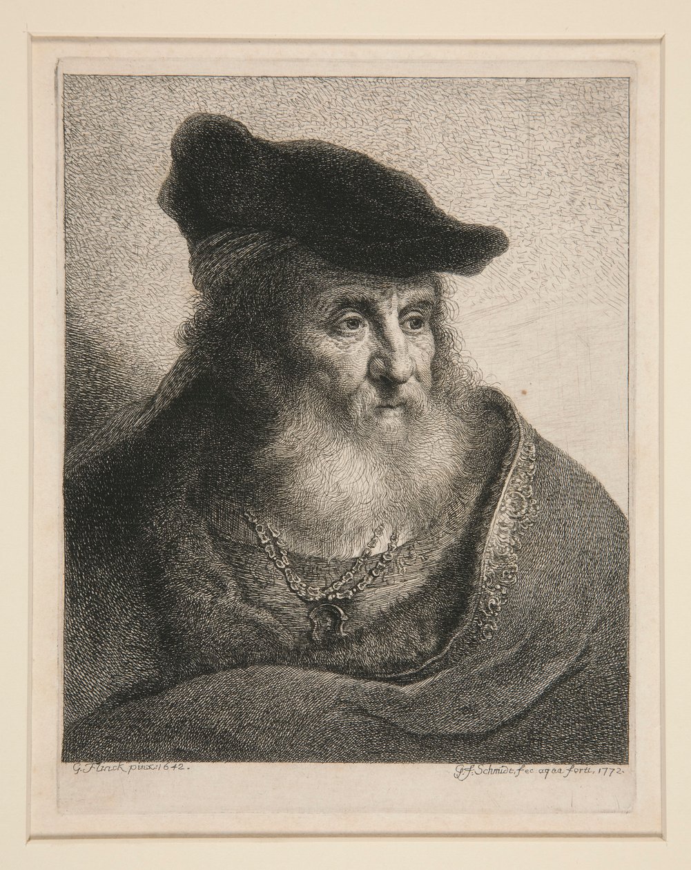 Egy bársonysapkás szakállas férfi feje alkotó: Georg Friedrich Schmidt