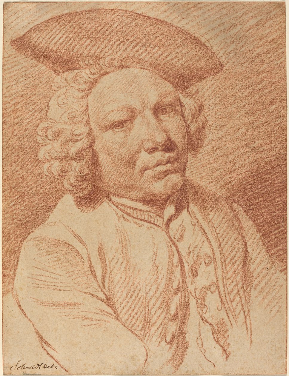 Egy tricorn kalapos férfi portréja alkotó: Georg Friedrich Schmidt