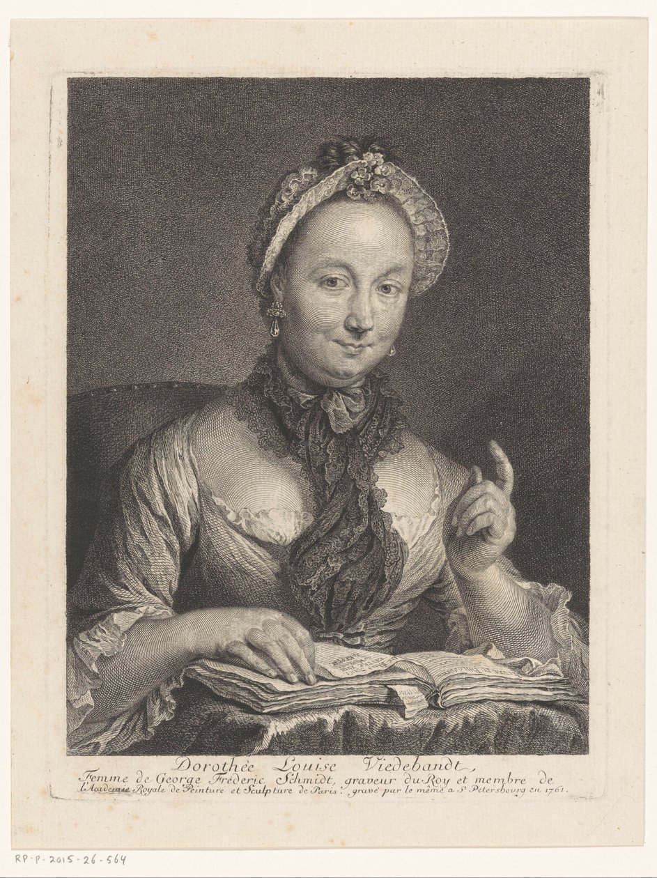 Dorothée Louise Viedebandt, Georg Friedrich Schmidt művész feleségének portréja Dorothée Louise Viedebandt, Femme de George Frederic Schmidt (cím a tárgyon) alkotó: Georg Friedrich Schmidt