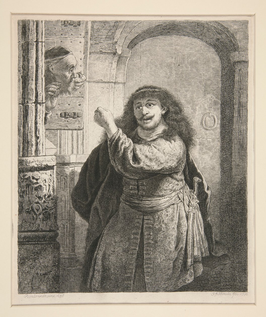 Sámson fenyegeti apósát alkotó: Georg Friedrich Schmidt
