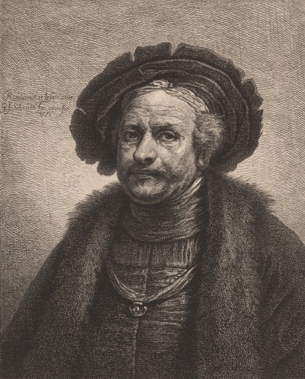 Rembrandt önarcképe, 1771. alkotó: Georg Friedrich Schmidt