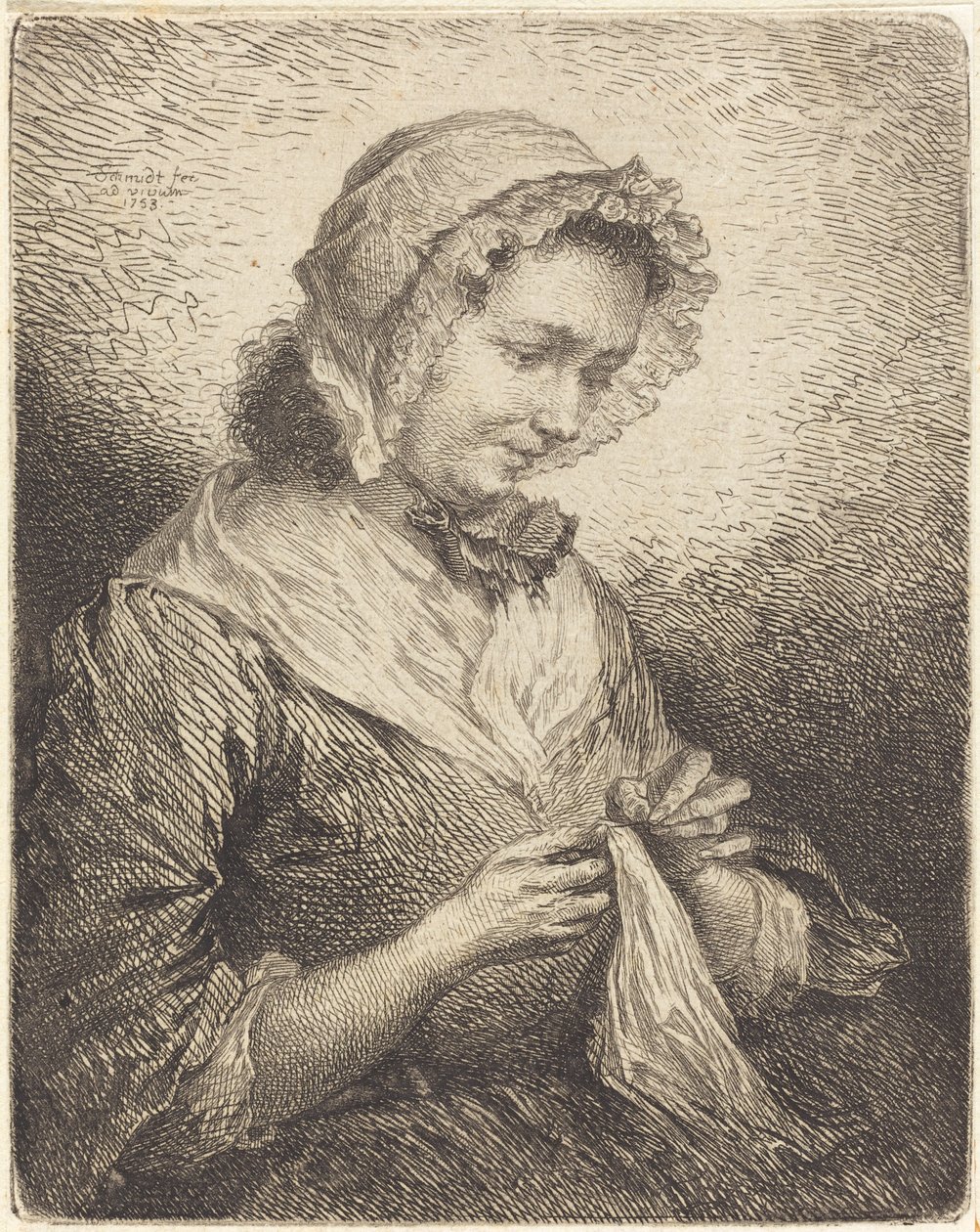 A művész felesége varrás alkotó: Georg Friedrich Schmidt