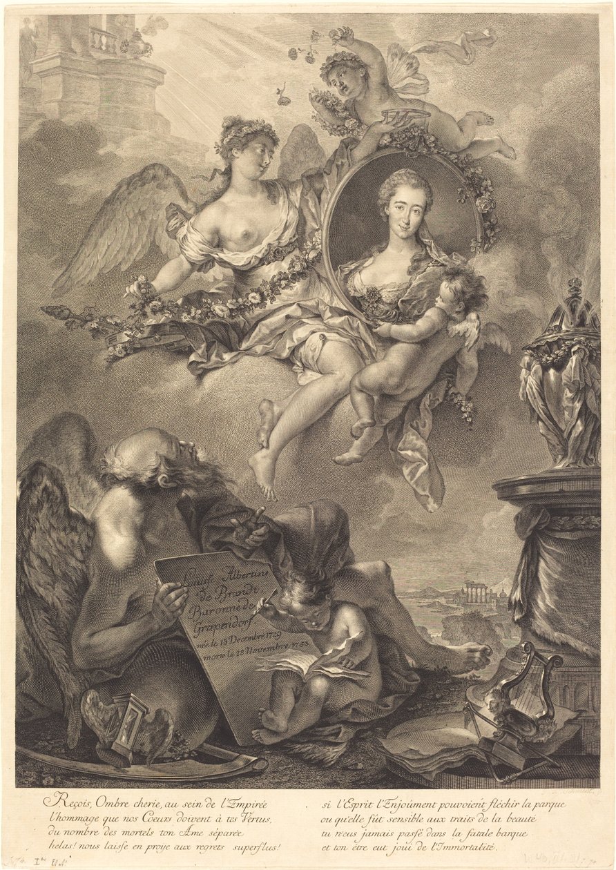 Louise Albertine de Brandt, Grapendorf bárónő alkotó: Georg Friedrich Schmidt, after Pierre Le Sueur