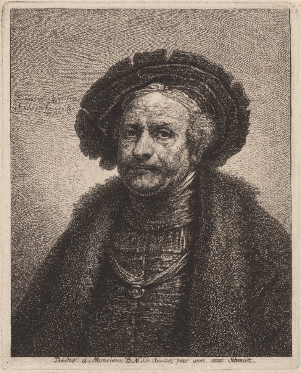 Rembrandt önarcképe alkotó: Georg Friedrich Schmidt, after Rembrandt van Rijn