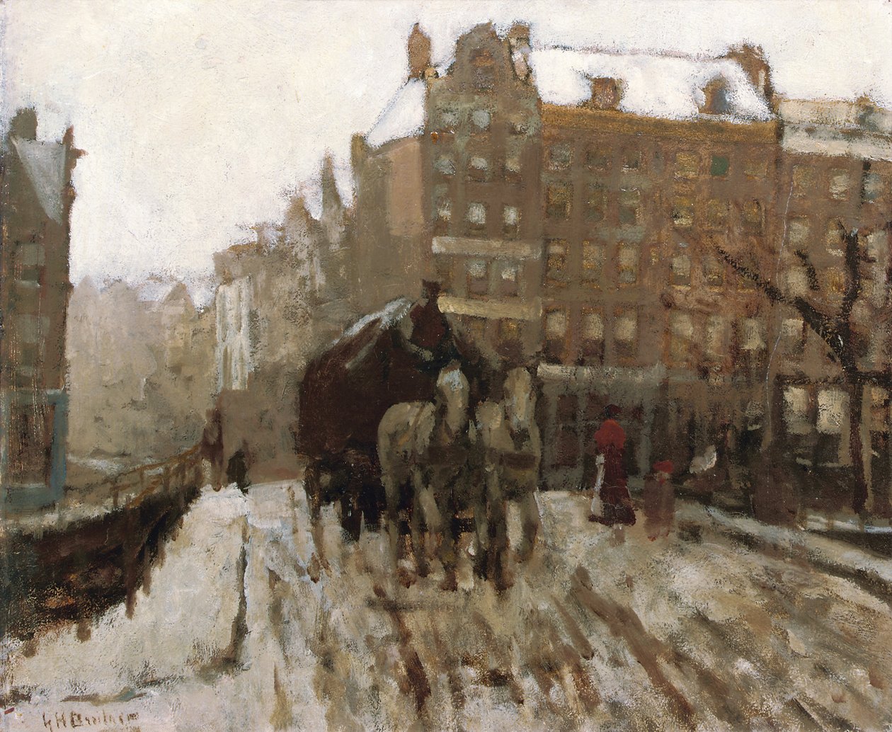 Híd a Singel-csatornán a Paleisstraat mellett, Amszterdam, 1895-1900 körül alkotó: Georg Hendrik Breitner