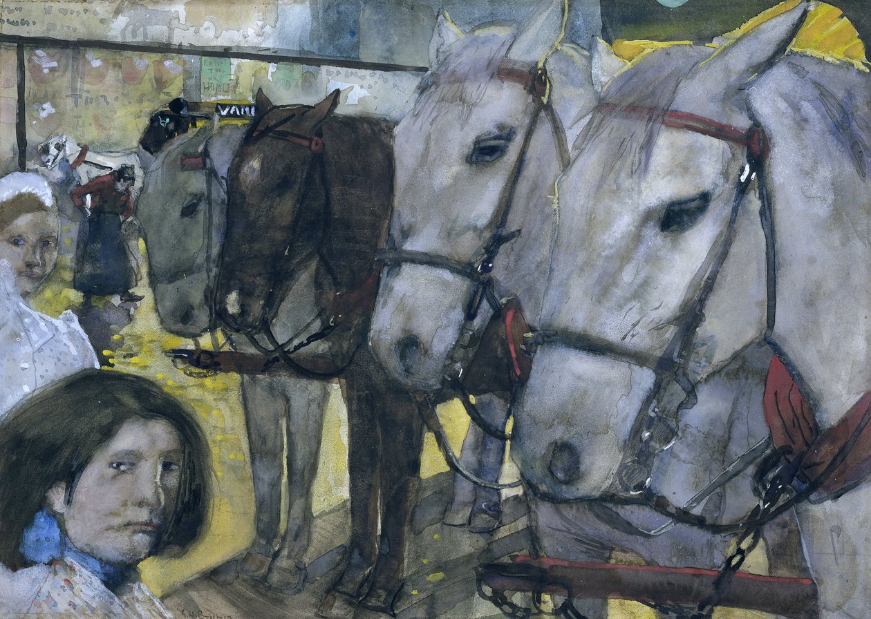 Lovas villamos az amszterdami gáton, 1893 alkotó: George Hendrik Breitner