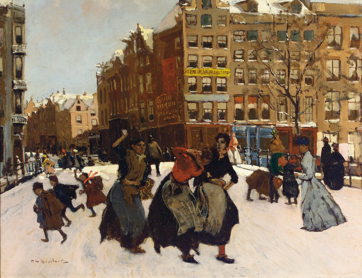 Tél Amszterdamban, 1898 körül alkotó: Georg Hendrik Breitner