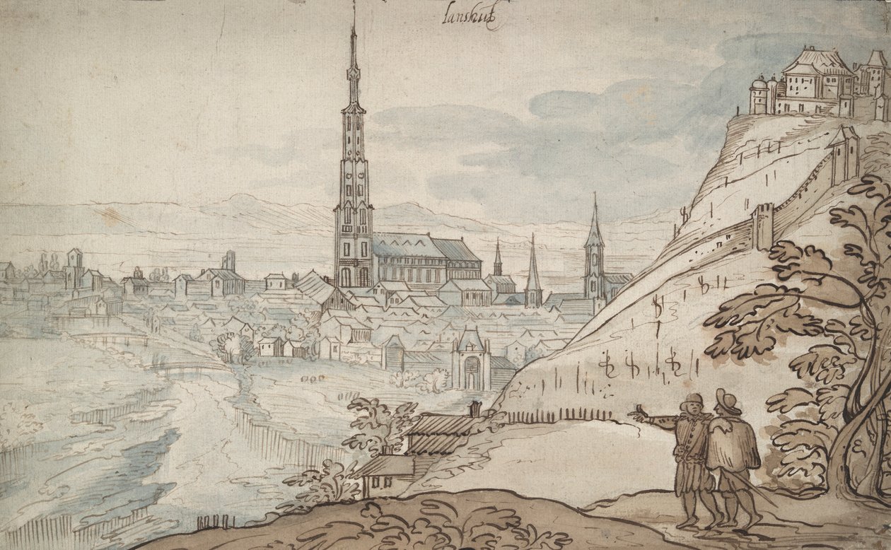 Landshut látképe alkotó: Georg Hoefnagel