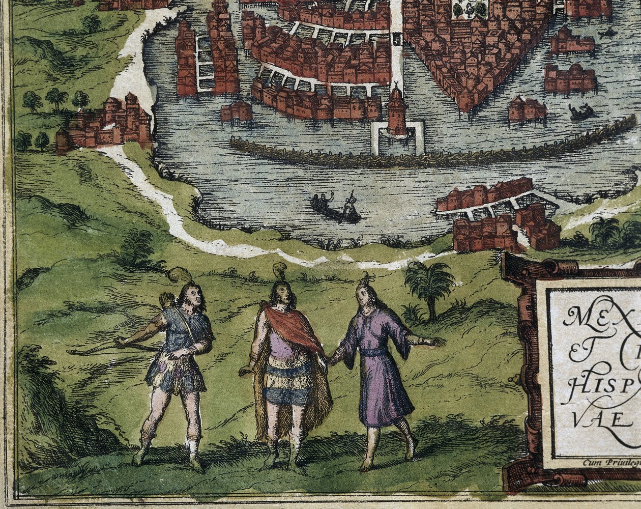 BRAUN György (1541-1622). ORTELIUS, Abraham (1527-1598). HOGENBERG, Franz (1535-1590). Civitatis Orbis Terrarum (Theatrum orbis terrarum). 1572-1617. Mexikóváros (1576). Részlet aztékokkal. Metszet. SPANYOLORSZÁG. KASZTÍLIA ÉS LEÓN. Salamanca. Salamancai E alkotó: Georg Hogenberg Franz (1535 90) & Ortelius Abraham (1527 98) Braun