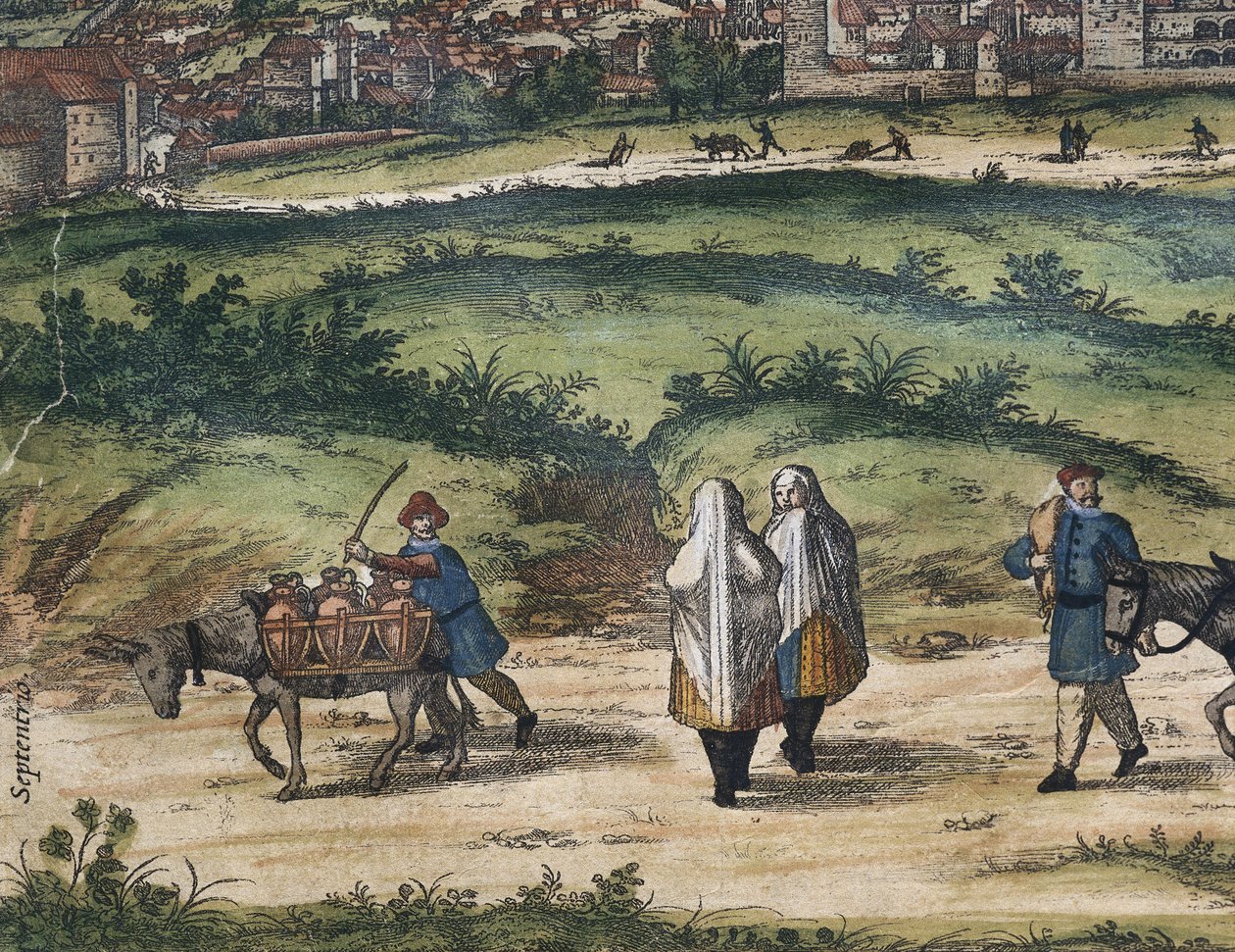 BRAUN György (1541-1622). ORTELIUS, Abraham (1527-1598). HOGENBERG, Franz (1535-1590). Civitatis Orbis Terrarum (Theatrum orbis terrarum). 1572-1617. Granada (1572). Bal oldali részlet. I. kötet. Metszet. SPANYOLORSZÁG. KASZTÍLIA ÉS LEÓN. Salamanca. Salama alkotó: Georg Hogenberg Franz (1535 90) & Ortelius Abraham (1527 98) Braun