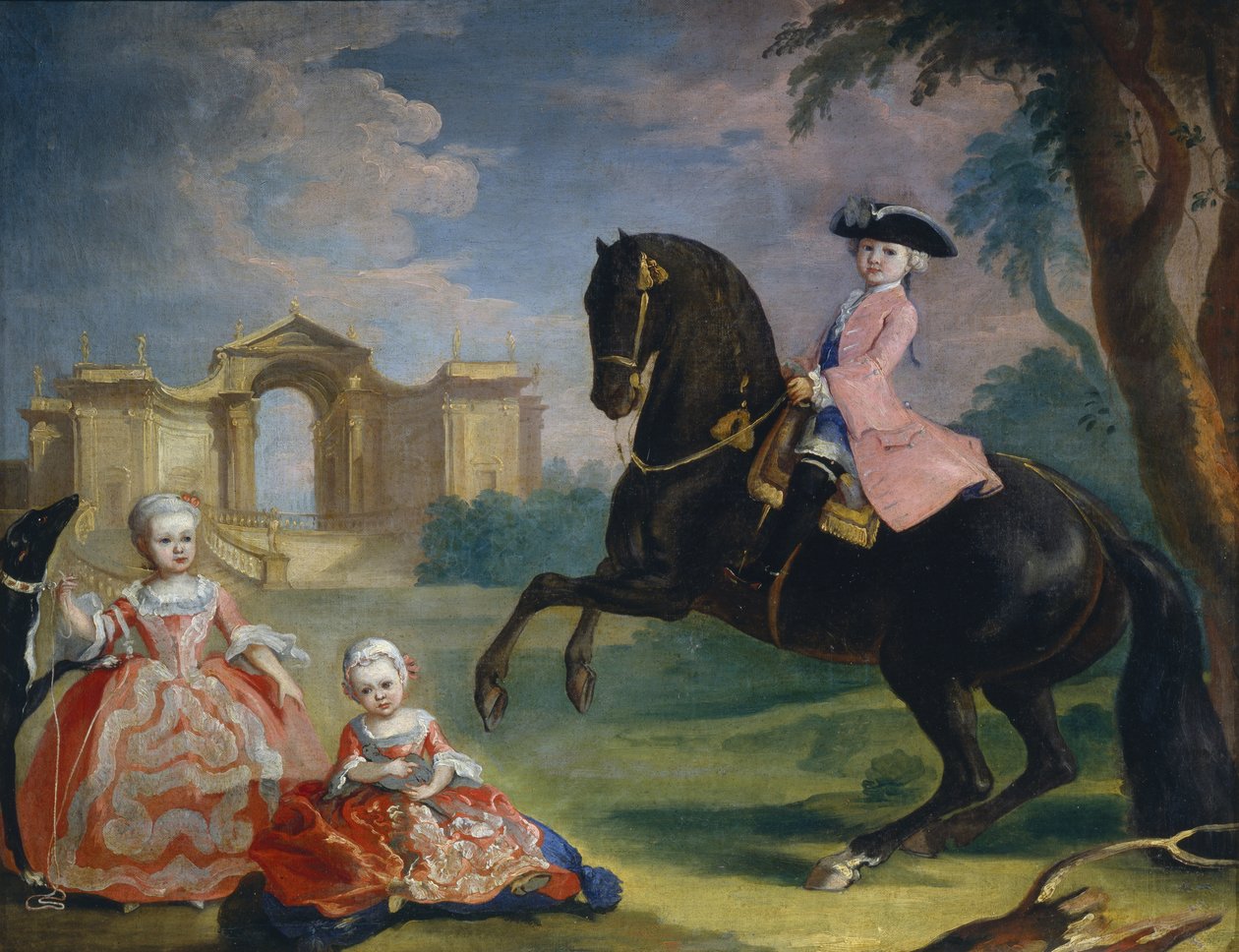 Ivan Illarionovics Voroncov gróf gyermekeinek portréja: Artemi, Anna és Eudokia Avdotya, 1754 alkotó: Georg Kaspar von Prenner