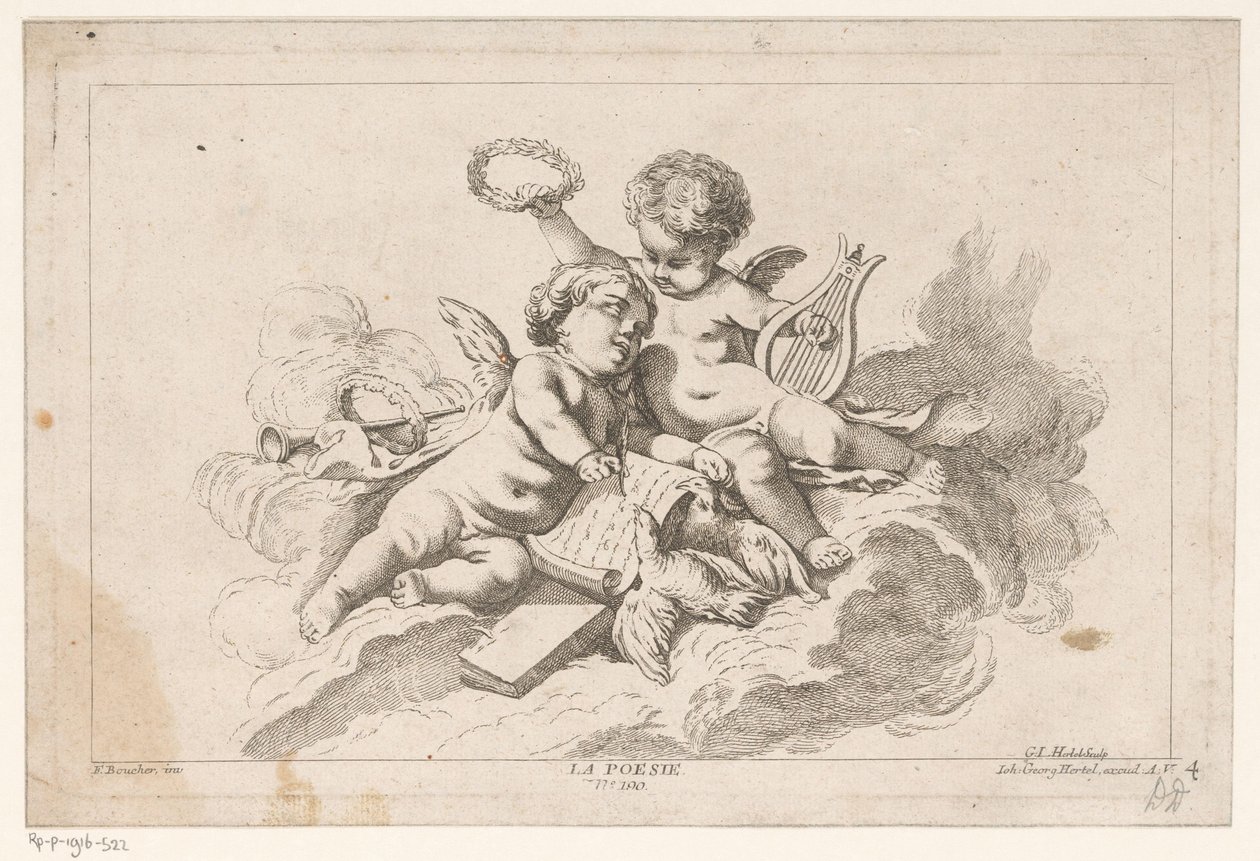 Poëzie La Poesie (cím a tárgyon) Livre des Arts (sorozat címe) alkotó: Georg Leopold Hertel
