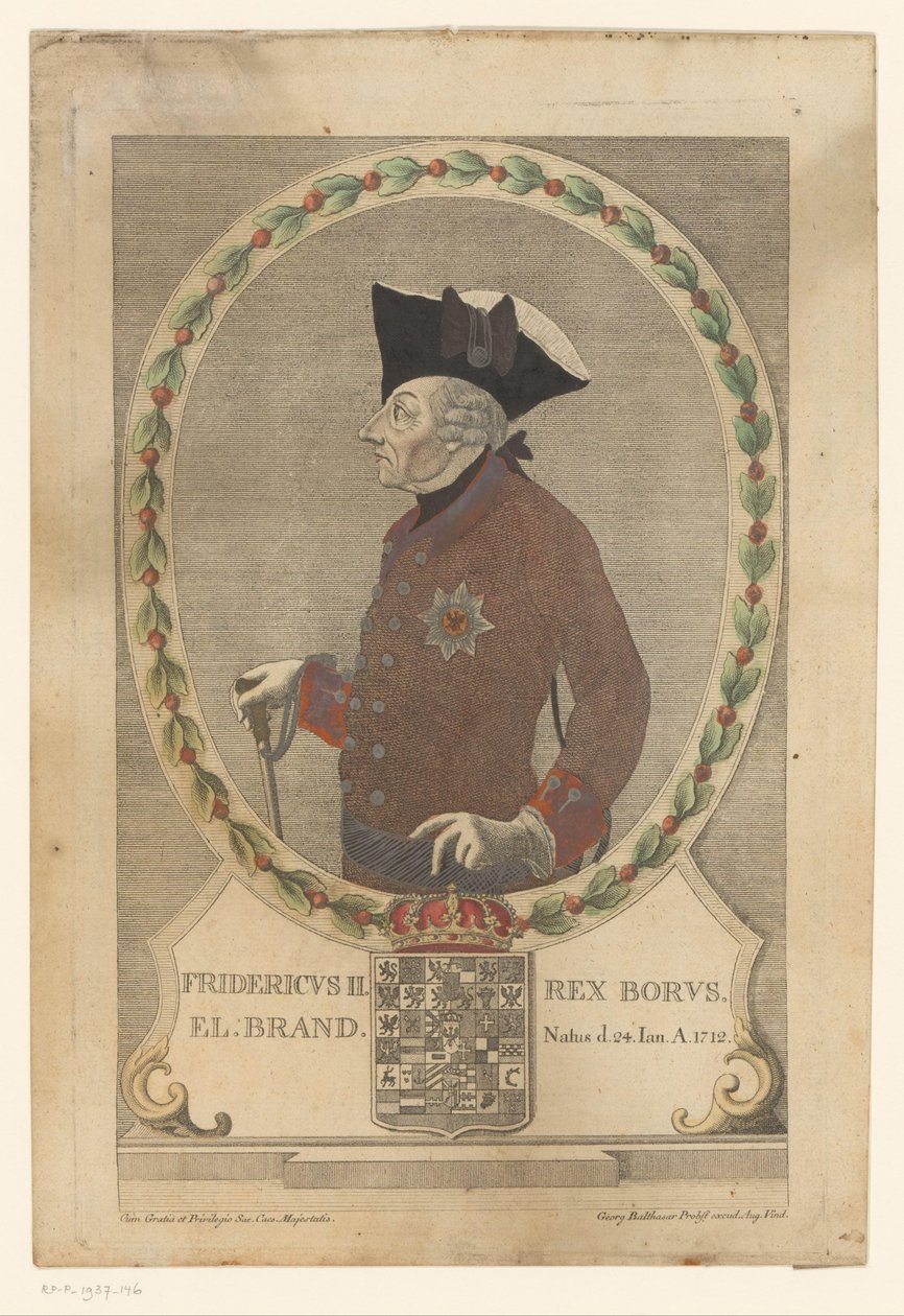 Nagy Frigyes portréja alkotó: Georg Mathäus Probst